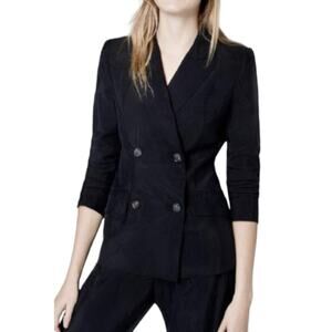 Smythe DB Tuck-In Blazer Double Breasted in Black Size 4 Super Soft Revolve
